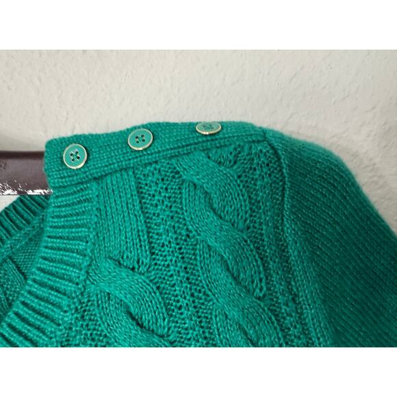 Talbots Long Sleeve Crew Neck Cable Knit Sweater Size LP - Picture 3 of 5